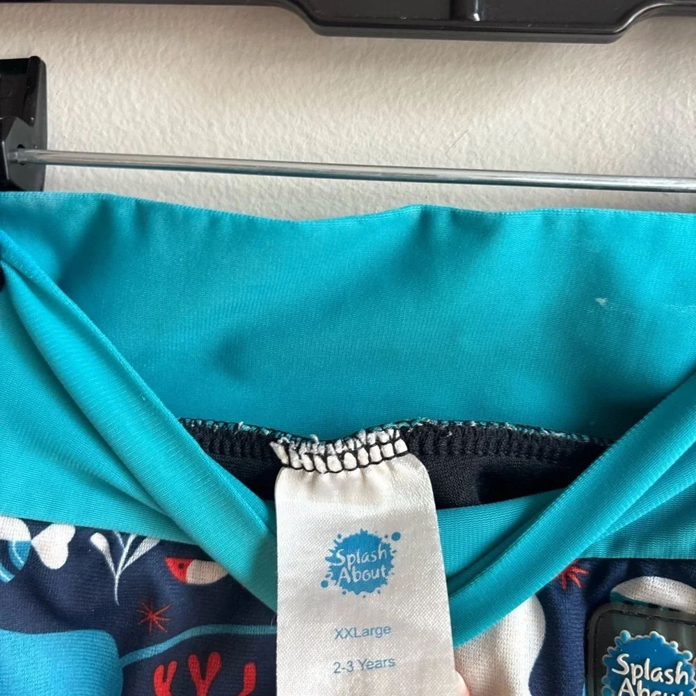Splash About Reusable Swim Diaper Toddler 2–3Y UPF 50+ Ocean Print Scandi Beach